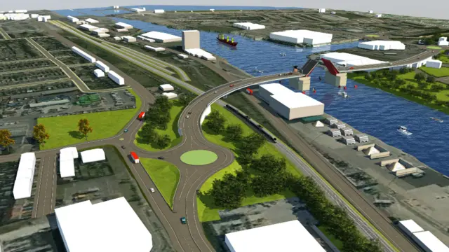 Artist's impression of third crossing in Lowestoft