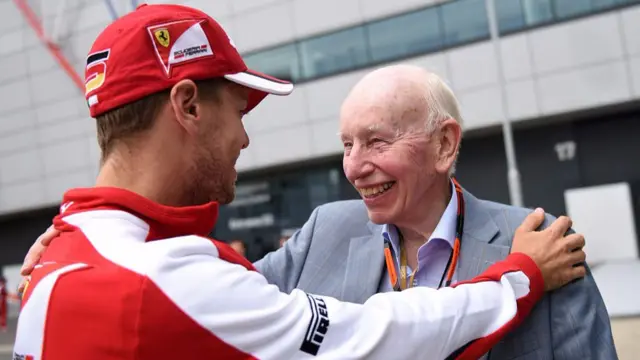 Sebastian Vettel and John Surtees