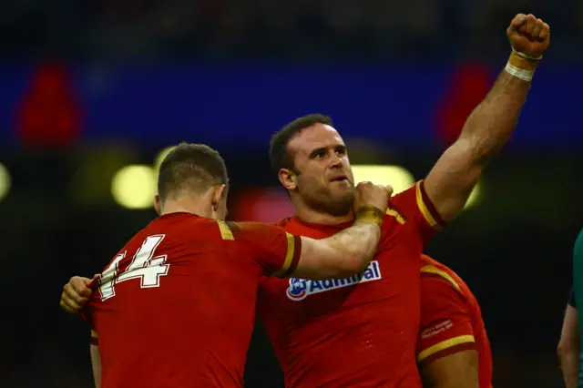 Jamie Roberts celebrates