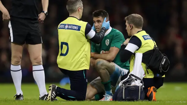 Conor Murray receives treatment