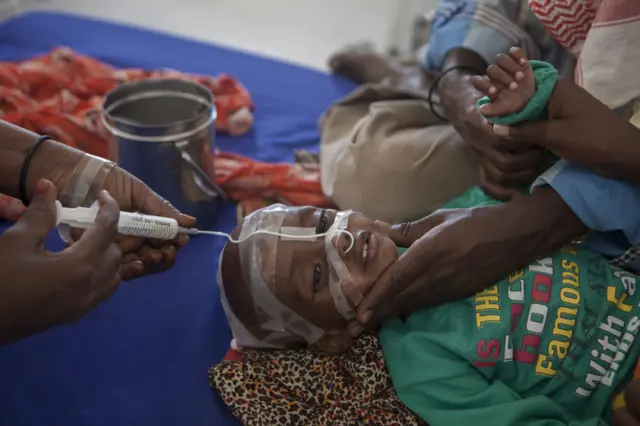 Child being treated