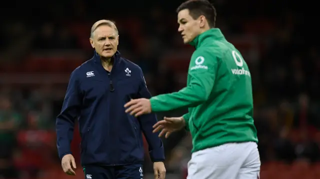 Joe Schmidt watches Jonny Sexton