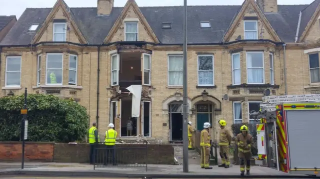 Front of house blown out by explosion