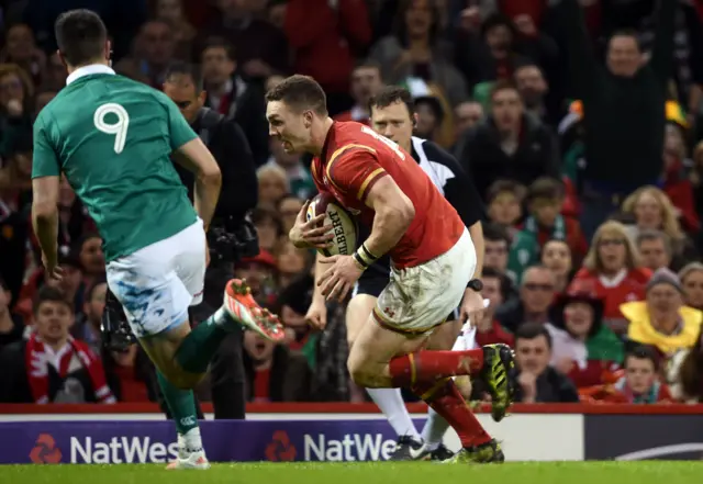 George North scores his second try