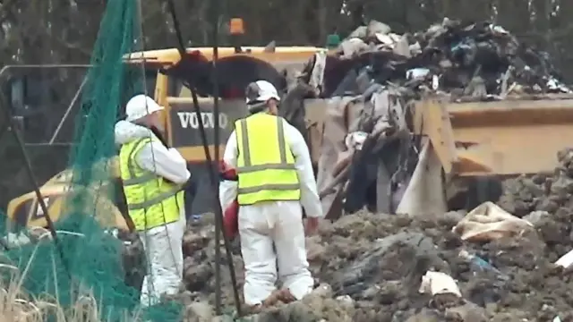 Search of landfill at Milton