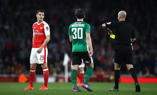 Granit Xhaka is booked