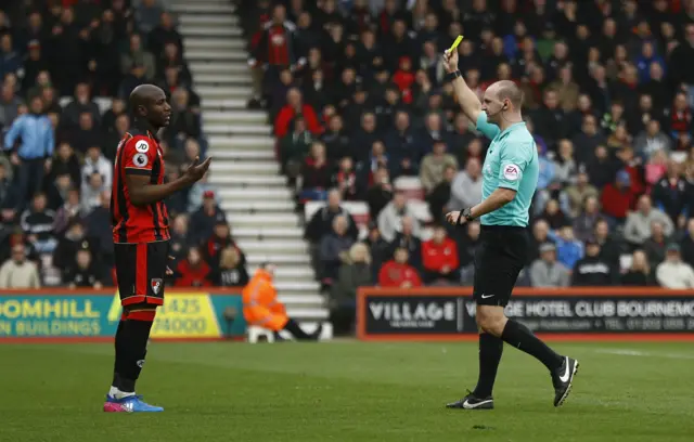 Benik Afobe gets a yellow