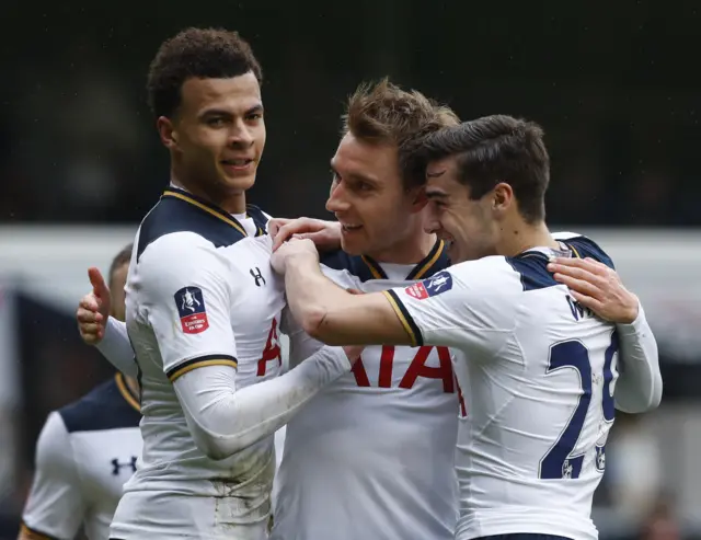 Christian Eriksen celebrates