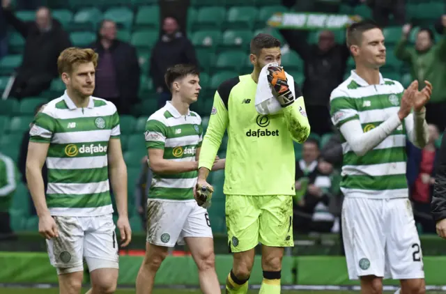 
          Stuart Armstrong, Kieran Tierney, Craig Gordon and Mikael Lustig
        