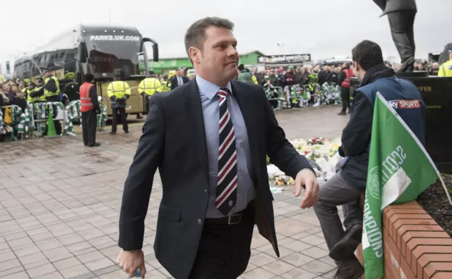 Graeme Murty arrives at Celtic Park