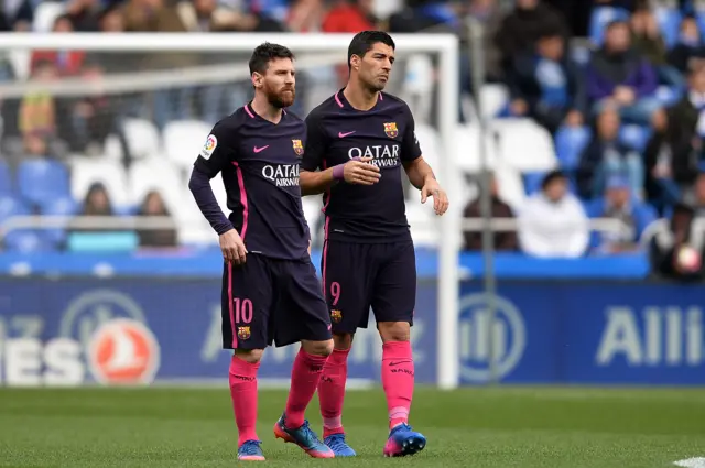 Lionel Messi and Luis Saurez