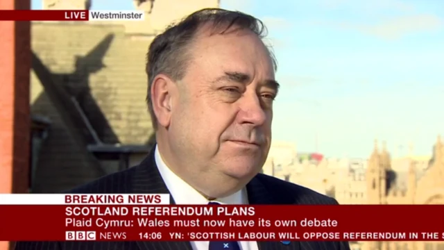 Alex Salmond on the BBC News channel