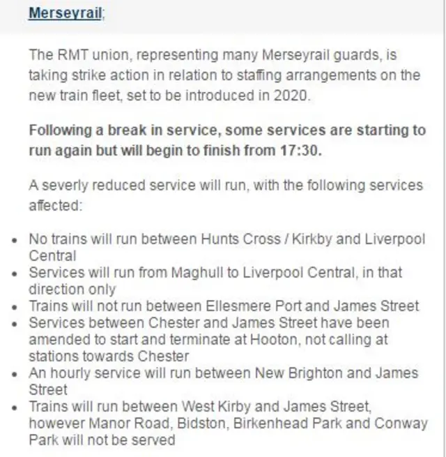 Merseyrail service update