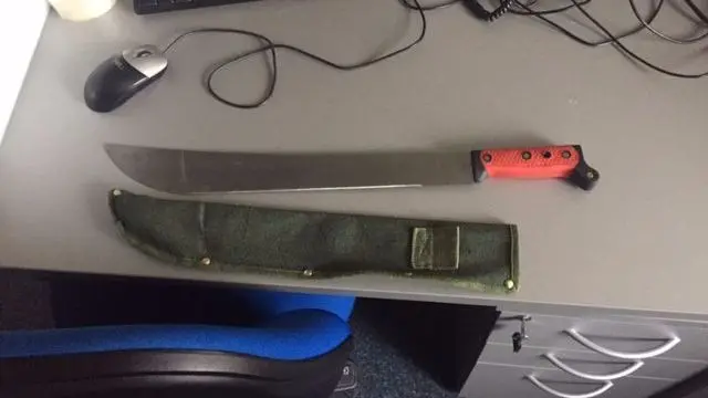 Seized machete