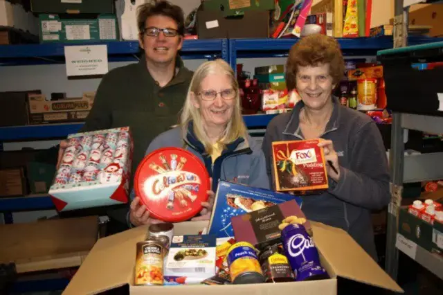 
          Volunteers at Waveney fodbank - Matthew Scade, Gale Hodgkinson and Janie Mortlock
        