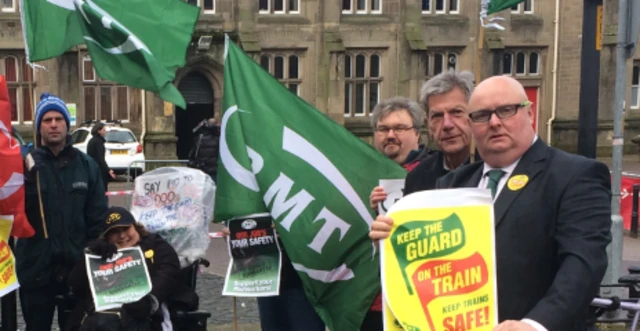 Picket line at station