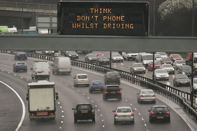 Matrix sign on motorway