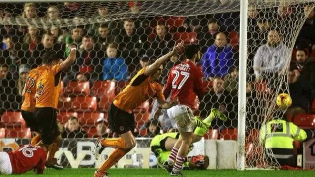 Dave Edwards scores for Wolves in January, against Barnsley