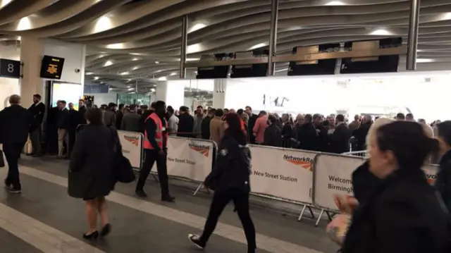 Queues at Birmingham New Street