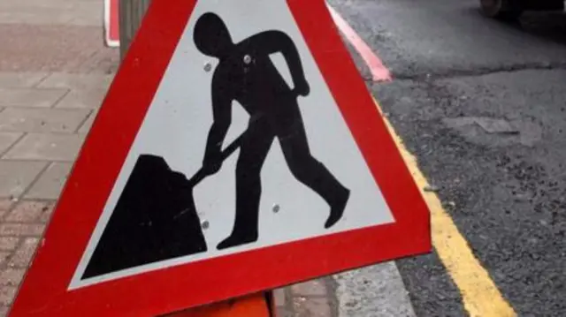 Roadworks sign