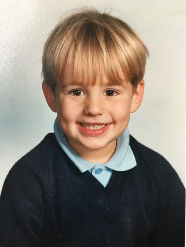 Jordan Taylor as a young boy in a school photograph