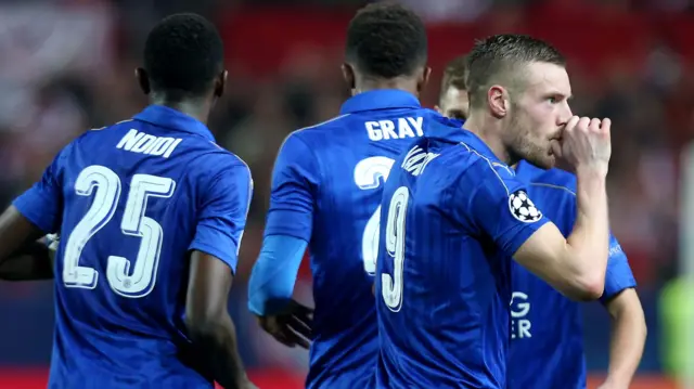 Leicester players celebrate