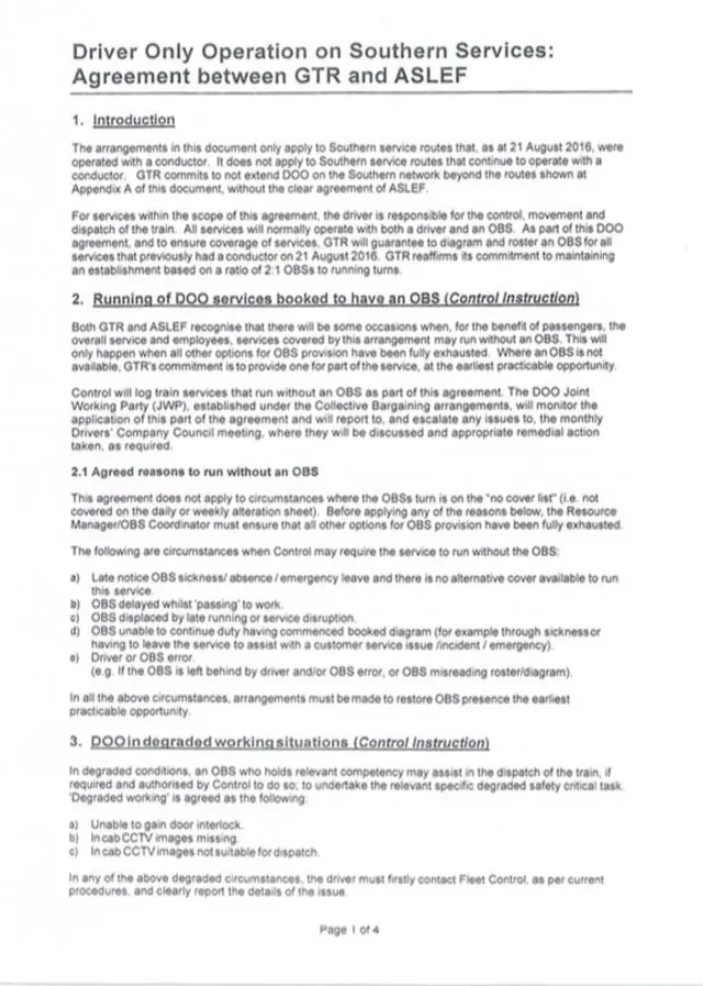 Page one of Aslef deal