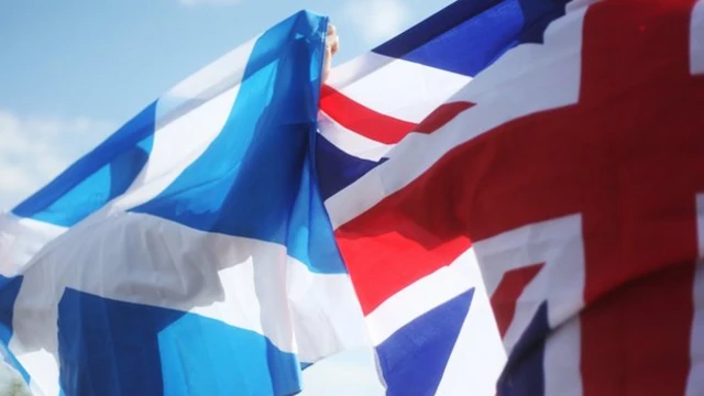 Saltire and Union Jack flags