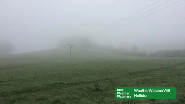 A foggy field in Hellidon