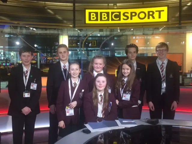 
          Students from St Cuthbert's Catholic High School and Wyvern Academy
        