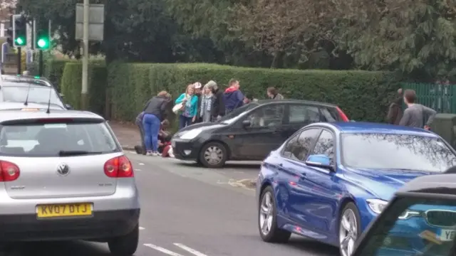 Cyclist crash in Leicester