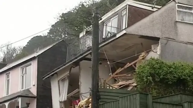 Susan Norman's flat after the landslide