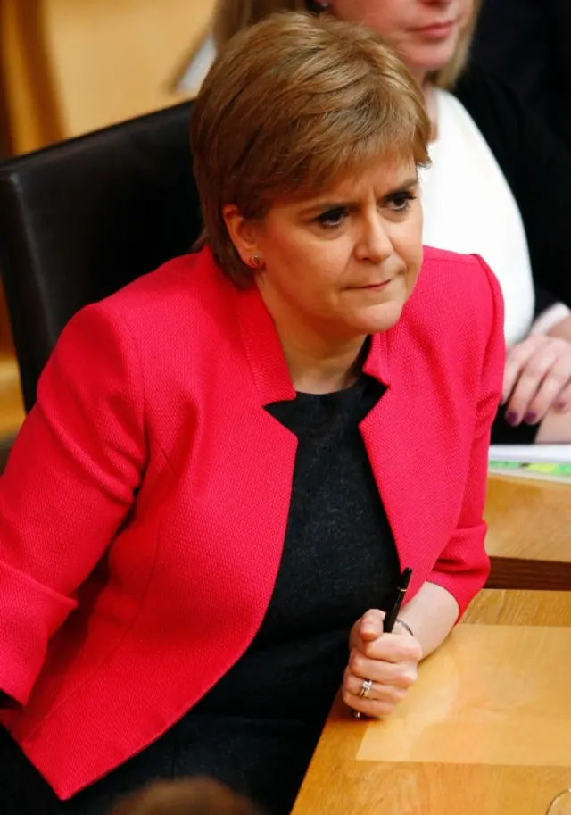 Nicola Sturgeon at Scottish Parliament