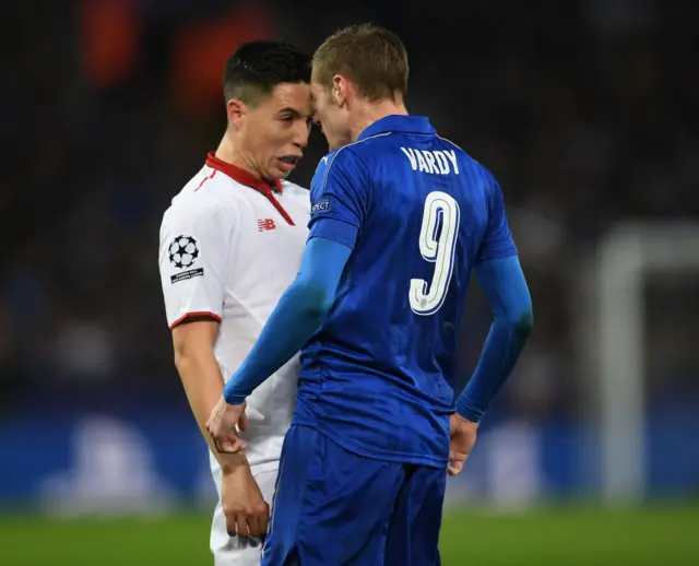 Jamie Vardy and Samir Nasri