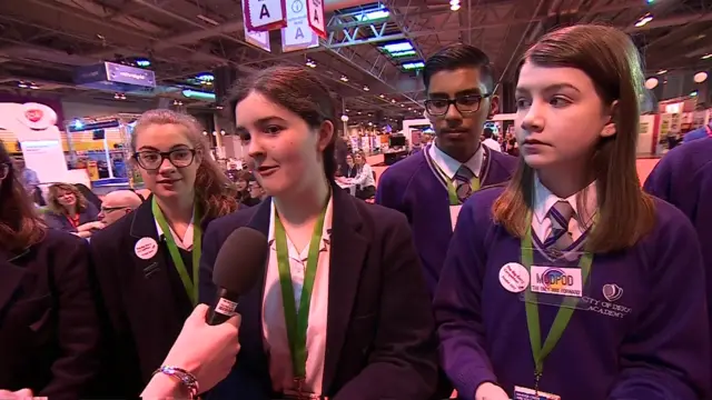 Pupils being interviewed