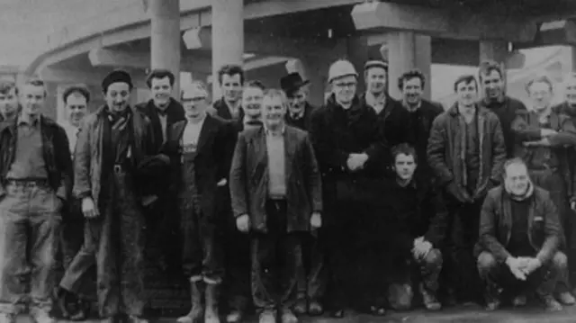 Workers in 1972 at Spaghetti Junction