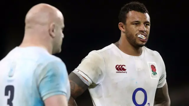 Courtney Lawes looks disappointed