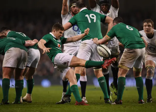 Luke McGrath clears for Ireland