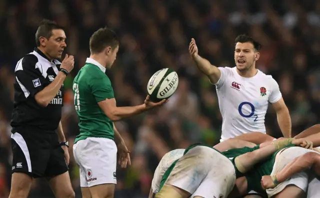 Danny Care gestures at Luke McGrath