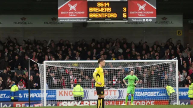 Burton v Brentford scoreboard