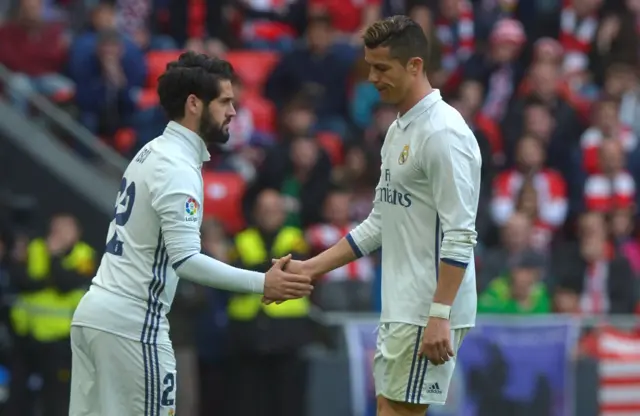 Cristiano Ronaldo and Isco