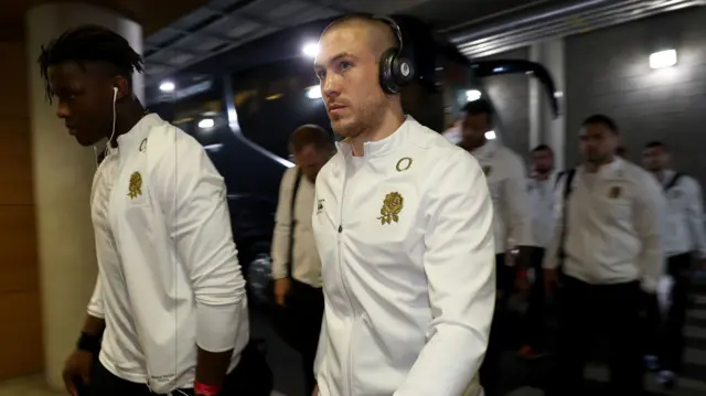 England arrive at the Aviva Stadium