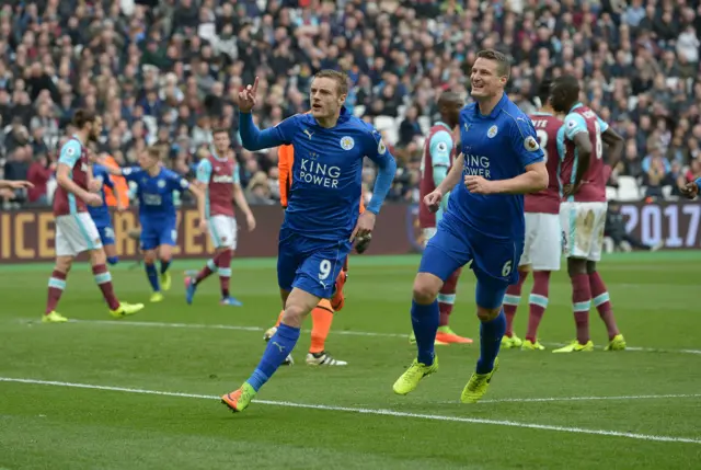 Vardy celebrates