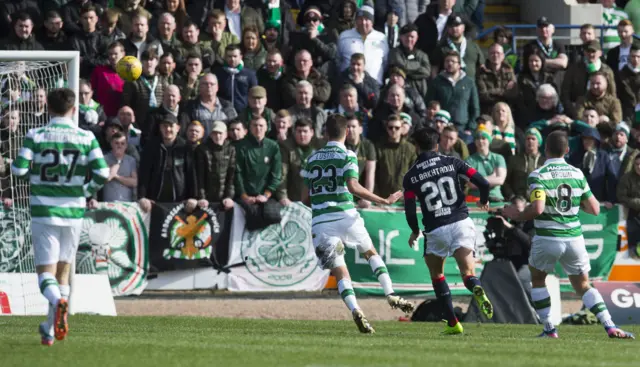 Faissal El Bakhtaoui scores for Dundee against Dundee