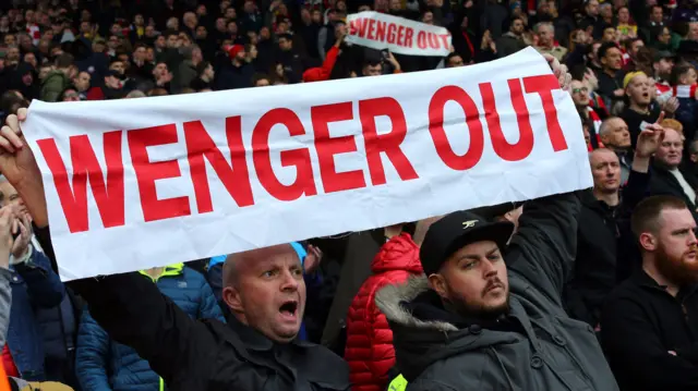 Wenger banners at the Hawthorns