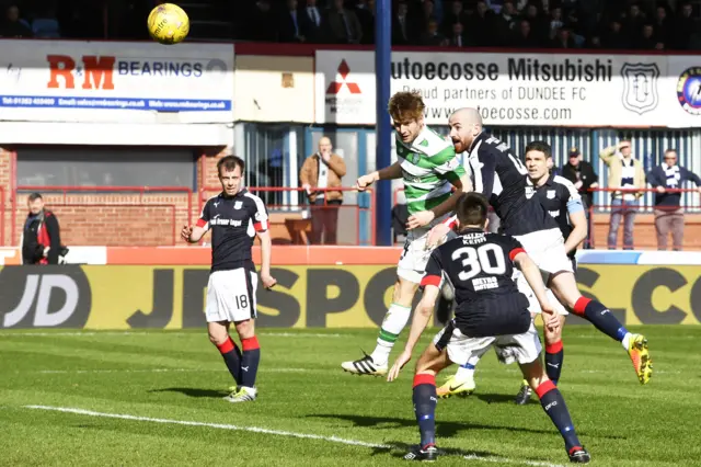 Stuart Armstrong rises to head Celtic into a 2-0 lead