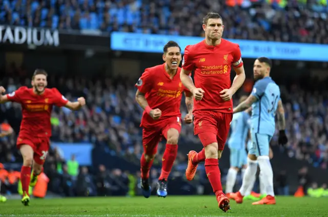 Milner celebrates penalty