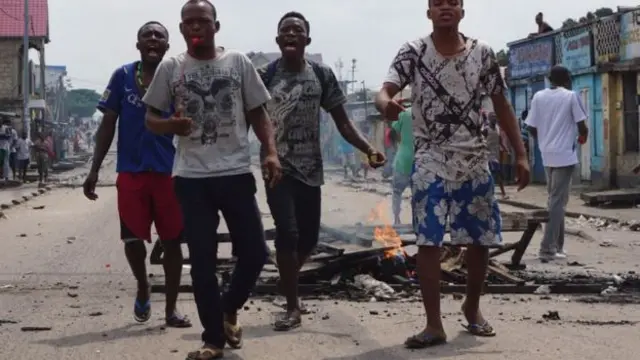 Protesters in Kinshasa