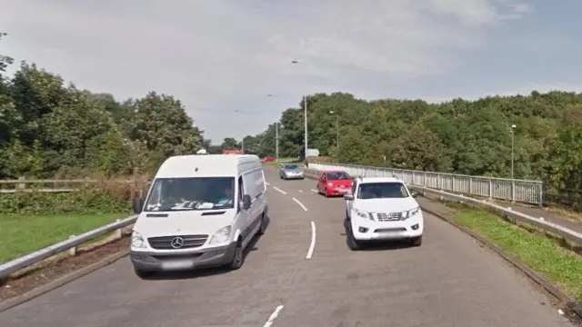 The bridge over the A500 near Talke