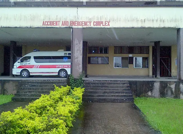 Ambulance outside Nigerian hospital